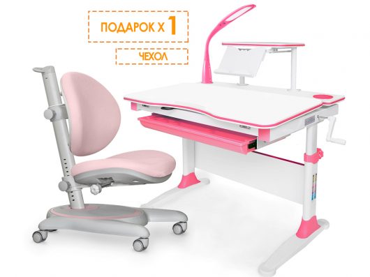 Комплект парта  Mealux EVO-30 и кресло  Mealux  Ortoback  розовый